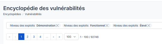 Recherche sur les vulnérabilités avec kit d'attaque public (source Cyberwatch)
