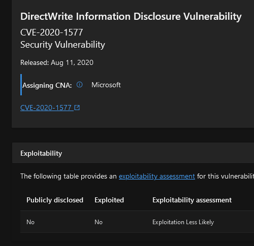 L'exploitation de la CVE-2020-1577 est peu probable d'après Microsoft